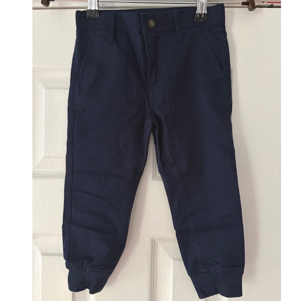 Janie and Jack Boys Navy Blue Chino Joggers Adjustable Waist Pants 2T NWT